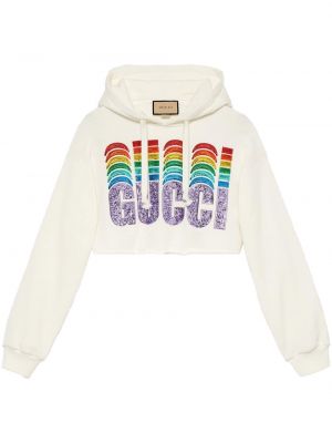 Pailletten hoodie Gucci weiß