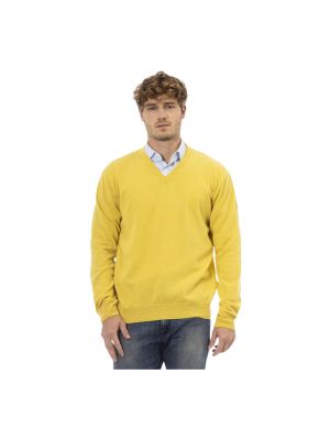 Sweter wełniany Sergio Tacchini żółty