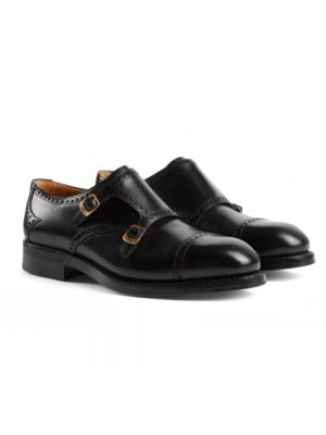 Zapatos monk de cuero Gucci negro