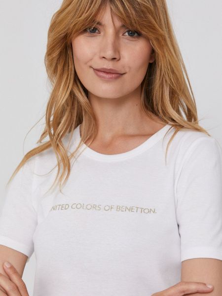 Koszulka bawełniana United Colors Of Benetton biała