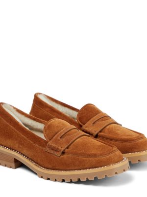 Pantofi loafer din piele de căprioară Jimmy Choo maro