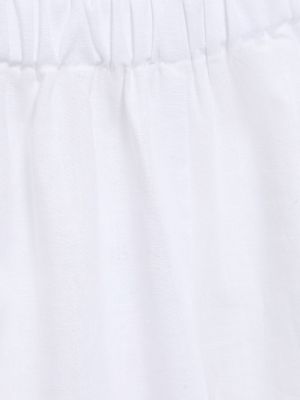 Lněné kalhoty Reina Olga bílé