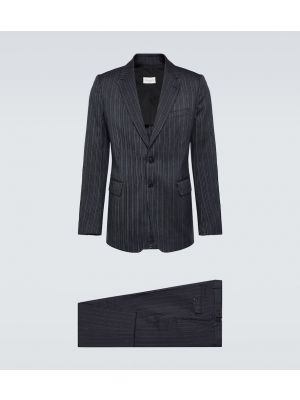 Pruhovaný bavlněný oblek Dries Van Noten černý