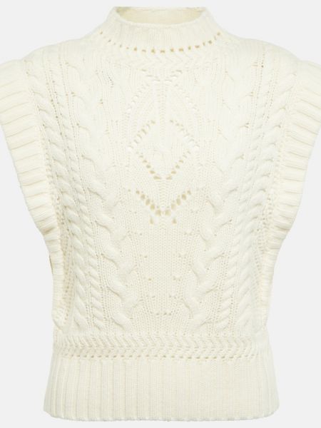 Sweter wełniany Veronica Beard biały