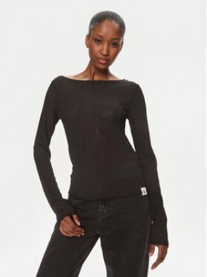 Průsvitná halenka Calvin Klein Jeans černá