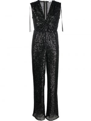 Ermeløs paljett jumpsuit Patrizia Pepe svart