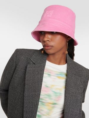 Вельветовая шляпа Loewe розовая