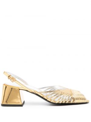 Usnjene sandali z odprtimi petami Suzanne Rae zlata