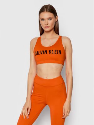 Calvin Klein Performance Sportovní podprsenka Medium Support 00GWF0K157 Oranžová