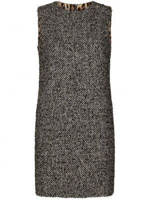 Tweed ärmelloses kleid Dolce & Gabbana grau