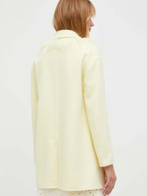 Vlněný kabát Twinset žlutý