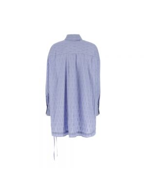 Blusa con bordado de algodón oversized The Attico azul
