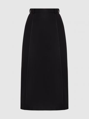 Черная шелковая шерстяная юбка Kiton