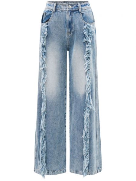 High waist jeans ausgestellt Louis Shengtao Chen blau