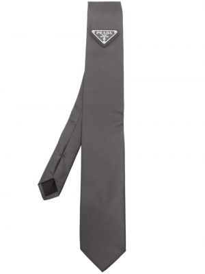 Hedvábná kravata Prada šedá