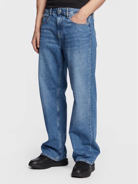 Laza szabású farmerek Calvin Klein Jeans kék
