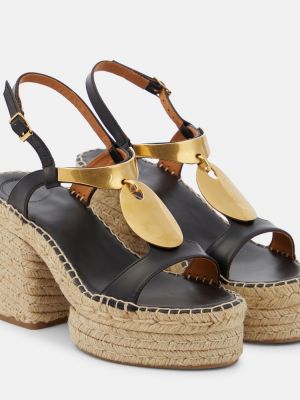 Sandale din piele cu platformă Chloã©