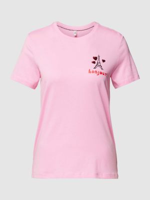 Koszulka z nadrukiem Only różowa