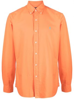 Leinen t-shirt mit stickerei mit stickerei Polo Ralph Lauren orange