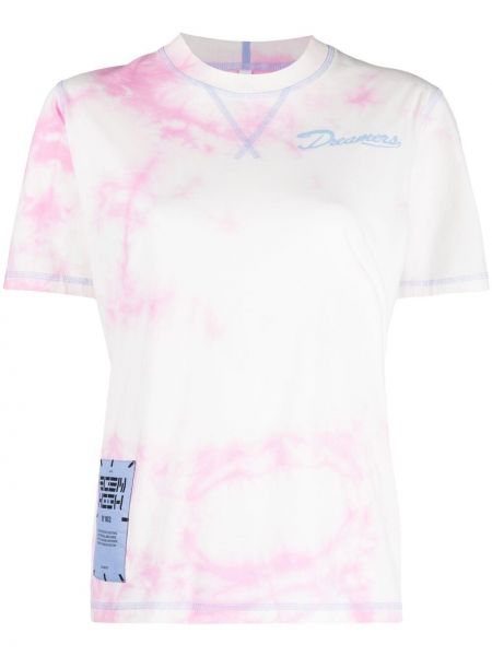 Camiseta con estampado tie dye Mcq rosa