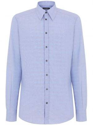 Kockovaná bavlnená košeľa Dolce & Gabbana modrá
