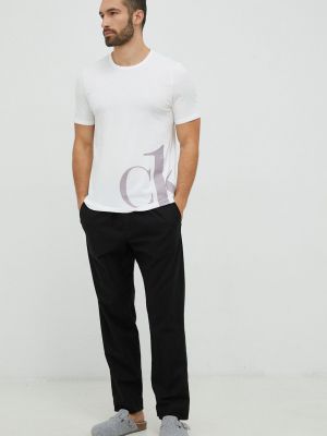 Пижама с принт с къс ръкав Calvin Klein Underwear бяло