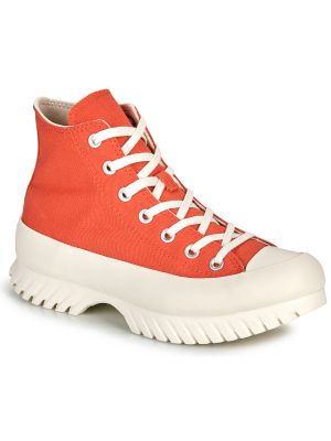 Csillag mintás platform talpú sneakers Converse Chuck Taylor All Star narancsszínű