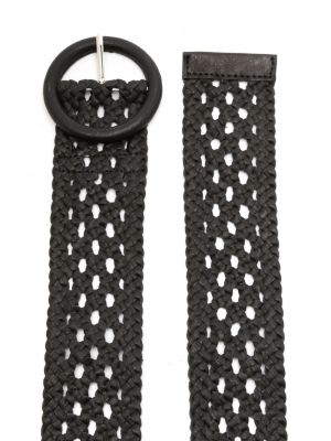 Pletený kožený pásek Sarah Chofakian černý