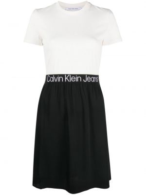 Rövid ujjú testhezálló denim ruha Calvin Klein Jeans