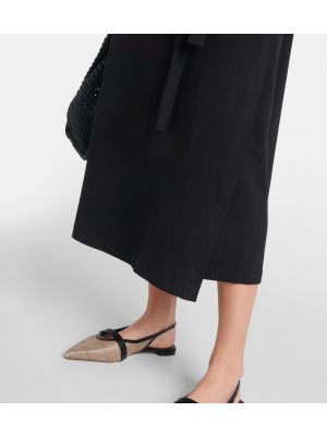 Robe mi-longue en coton Max Mara noir