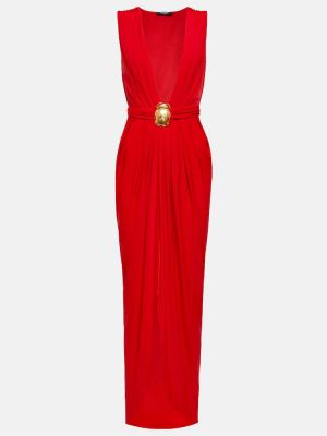 Dlouhé šaty Balmain červené