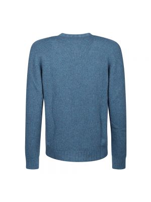 Dzianinowy sweter z okrągłym dekoltem Etro niebieski
