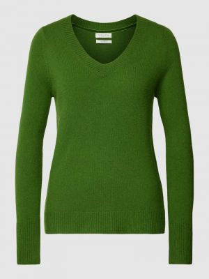 Dzianinowy sweter z dekoltem w serek Christian Berg Woman zielony