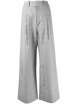 Relaxed fit hlače s karirastim vzorcem Izzue siva