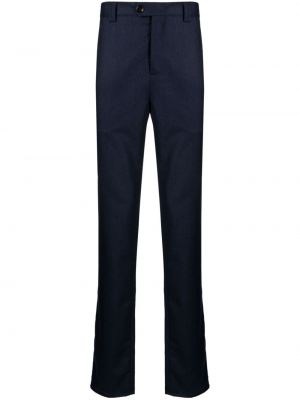 Vlnené rovné nohavice Brunello Cucinelli modrá
