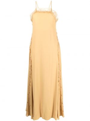 Φλοράλ αμάνικο φόρεμα με δαντέλα Erika Cavallini κίτρινο
