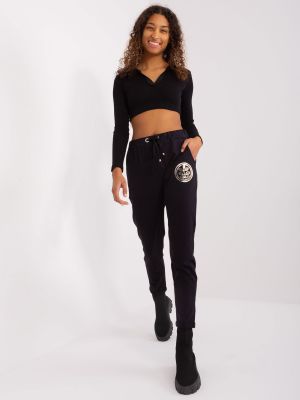 Sportinės kelnes su kišenėmis Fashionhunters juoda