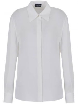 Μεταξωτό πουκάμισο Giorgio Armani λευκό