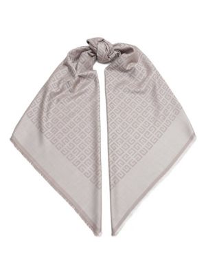 Шелковый шерстяной шарф Givenchy бежевый