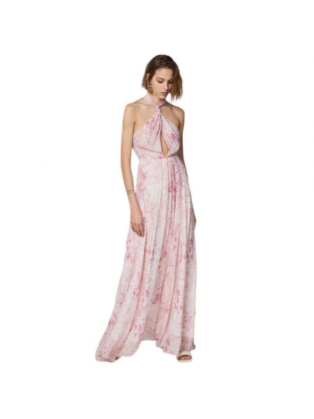 Vestido largo elegante de flores Patrizia Pepe rosa