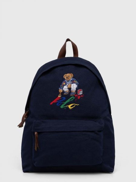 Синий хлопковый рюкзак с аппликацией Polo Ralph Lauren