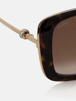 Okulary przeciwsłoneczne Cartier Eyewear Collection brązowe