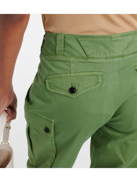 Bavlnené cargo nohavice s nízkym pásom Tom Ford zelená
