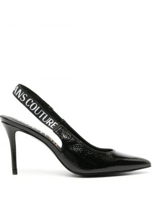 Lodičky s otevřenou patou Versace Jeans Couture černé