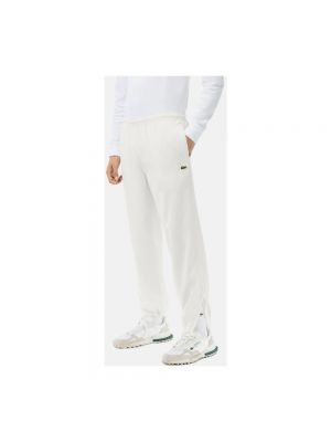 Pantalones de chándal impermeables Lacoste blanco