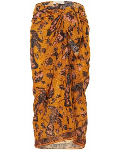 Oranžové viskózové bavlněné sukně Ulla Johnson