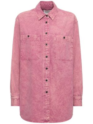 Medvilninė marškiniai Marant Etoile rožinė