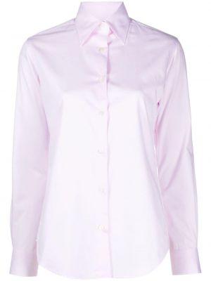 Bavlněná slim fit košile Mazzarelli růžová