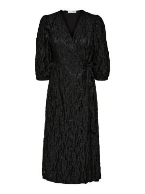 Midi obleka Selected Femme črna