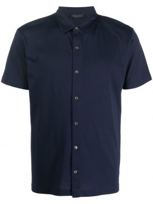 Βαμβακερό πουκάμισο Roberto Collina μπλε